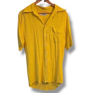 Valentino Yellow Button Down Short Sleeve